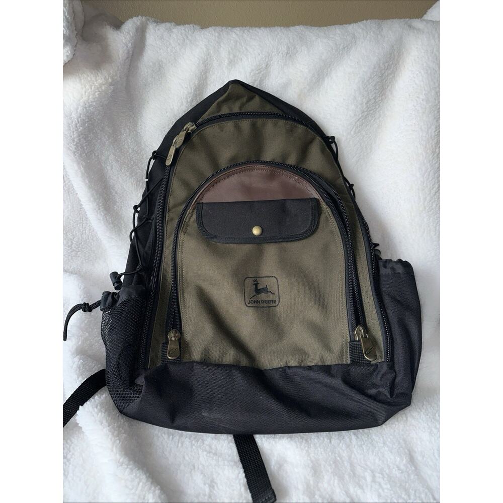 John Deere Backpack Green Black Laptop School Work‎ Travel Outdoor Bag